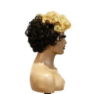 center wig machine made black wig remy hair tc004
