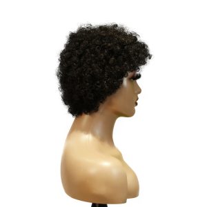 center wig machine made black wig remy hair h023