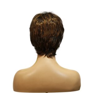 center wig machine made black wig remy hair tc066