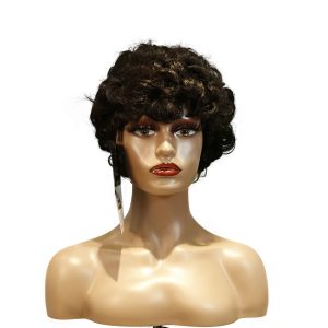 Home center wig machine made black wig remy hair tc064