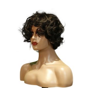 Home center wig machine made black wig remy hair tc068