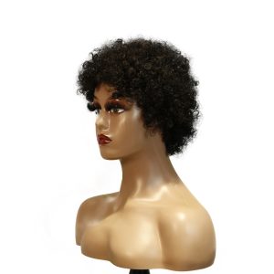 center wig machine made black wig remy hair h023
