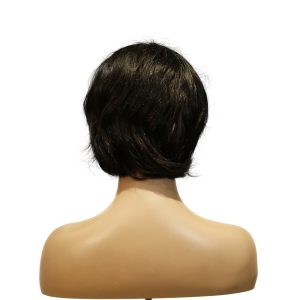 center wig machine made black wig remy hair tc063
