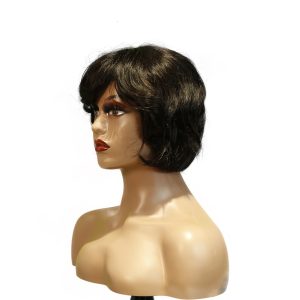 Home center wig machine made black wig remy hair tc063