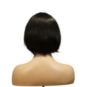 center wig machine made black wig remy hair h009