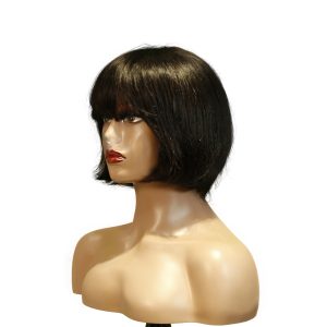 center wig machine made black wig remy hair h009
