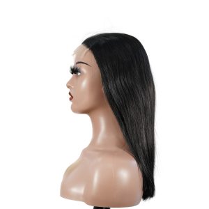 center wig natural black asian raw hair 5x5 hd lace closure straight bob human hair wig