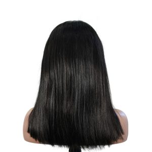 center wig natural black asian raw hair 5x5 hd lace closure straight bob human hair wig