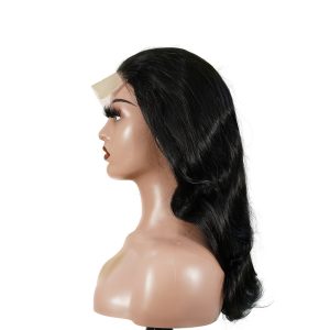 center wig natural black remy hair 5x5 lace closure body wave human hair wig