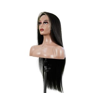 center wig natural black asian raw hair 13x6 hd lace front wig straight human hair wig