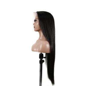 center wig natural black asian raw hair 13x6 hd lace front wig straight human hair wig