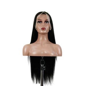 center wig 13x6 double drams straight lace front wig black remy hair
