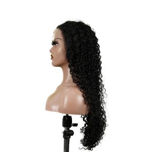 center wig natural black asian raw hair 13x6 hd lace front wig deep wave human hair wig