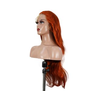 Home center wig 13x4 straight lace front wig 350 orange 26 inch remy hair