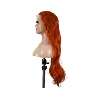 center wig 13x4 straight lace front wig 350 orange 26 inch remy hair