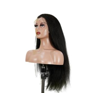 center wig 13x4 yaki straight lace front wig black remy hair