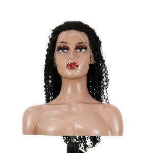 Home center wig 13x4 kinky curly lace front wig natural black remy hair