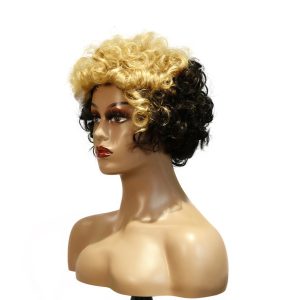 center wig machine made black wig remy hair tc004